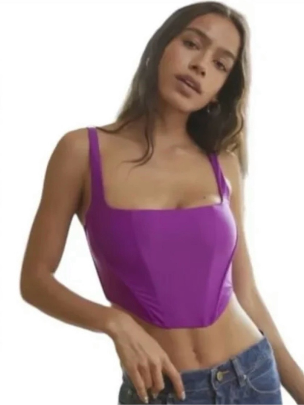 Urban Outfitters Out From Under Lovestruck Micro Corset Top Purple M